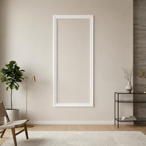 Image of WPC Charcoal Wall Moulding, 5x2 Ft| Self Adhesive Peel & Stick Wall Trim Panel | Border Strip for Living Room, Bedroom, TV Wall & Interior Decor (Set of 3 Frames)