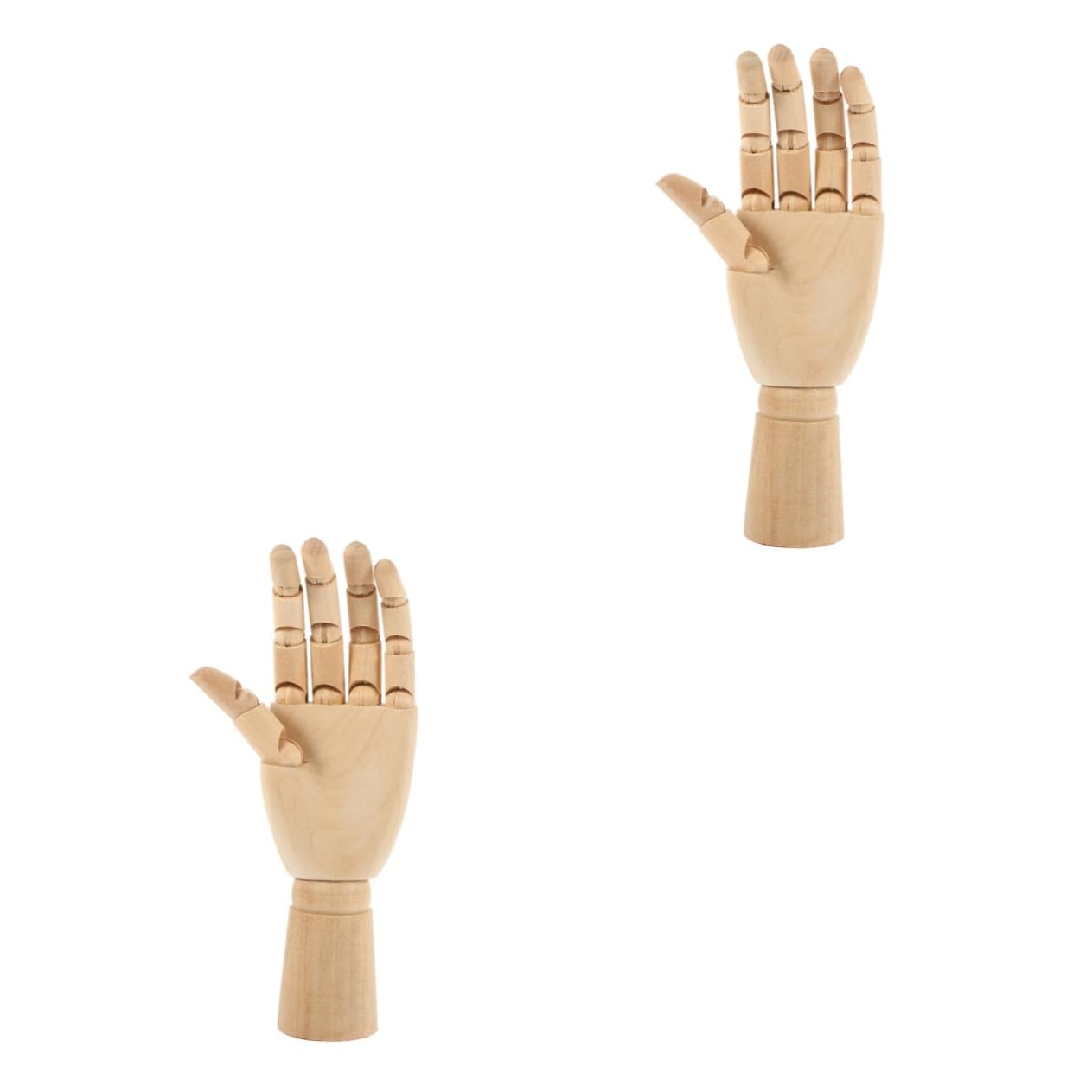 Cabilock 2 Piezas Maniquí Articulado de Madera con Dedos Flexibles para Dibujo y Escultura de Mano Izquierda para Práctica y Decoración Casa y Oficina