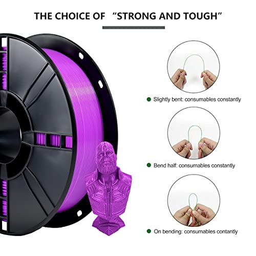 Image of iBOSS PLA Plus (PLA+) 3D Printer Filament 1.75mm,1kg Spool (2.2lbs) Toughness Enhanced 3D Printing Filament,Dimensional Accuracy + /- 0.02mm,1.75mm PLA Plus Filament,Fit Most FDM Printer(Purple)