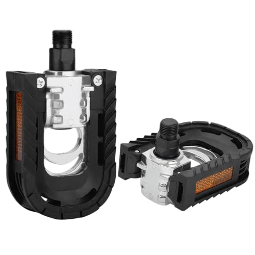 Azarxis 自転車 ペダル アルミ 軽量 折り畳み 頑丈 滑り止め ロードバイク クロスバイク フラットペダル リフレクター付 マウンテンバイク DU MTB 脱着式 左右セット ワンタッチ ベアリング