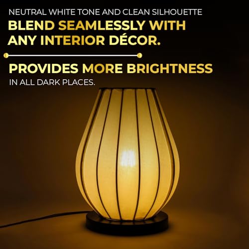Image of Lexton 10.5 Inch Decorative Table Lamp for Bedroom | Fabric Shade Bedside Night Lamp with Inline Switch & 2 Pin Plug | Compact Desk Lamp for Study Table, Living Room & Home Decor Lighting (Pack of 1)