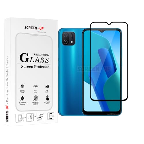 Image of ScreenUp Tempered Glass For Oppo A16K - Ultra Clear, 9H Scratch Resistant, Full Coverage, Easy Install Screen Protector