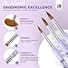 SAVILAND Kolinsky Acrylic Nail Brush Set: Sizes 6,10,14 - Professional Tool for Acrylic Powder Application & 3D Nail Art