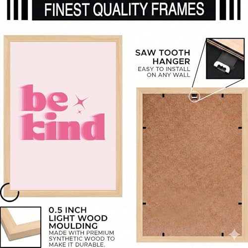 Image of BLINKART Typography Aesthetic Modern Art Walls With Frame | Natural Wood Texture | Living Room Bedroom Office Wall Decoration | Poster Home Decor Frames Wall Bedroom | 12x8 Inches (D568)