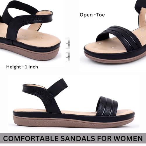 Image of TRASE Ankle Strap Flat Sandals For Woman | Stylish And Comfortable Casual Sandal | Women's Footwear | Flats For Women Daily Use | Soft Sandals For Women