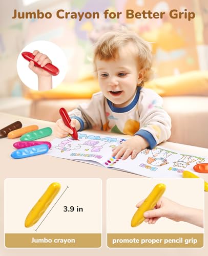image for JoyCat 16 Colors Jumbo Crayons for Toddlers 1-3 4 5 6 year old Kid,Eas