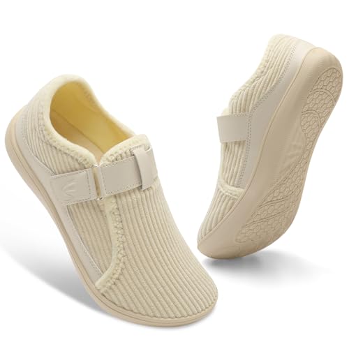Image of Spesoul Wide Womens Slippers Adjustable House Shoes Indoor Outdoor Barefoot Slippers Cozy Walking Shoe Swollen Edema Diabetic Shoes