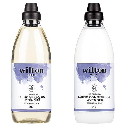 Wilton London Eco Friendly Lavender Laundry Bundle - 1 x 1 Litre Non Bio Laundry Liquid (28 Washes) and 1 x 1 Litre Fabric Conditioner (40 Washes)