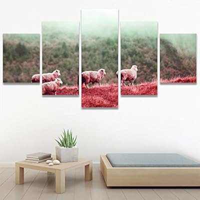 SIGNWIN 5 Panel Canvas Wall Art Modern Art...