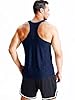 Cadmus Men's 3 Pack Gym Muscle Vest Running Dry-Fit Sleeveless Y-Back Tank Top Training Fitness Shirts,Black Grey,Navy Blue,Red,3XL #2