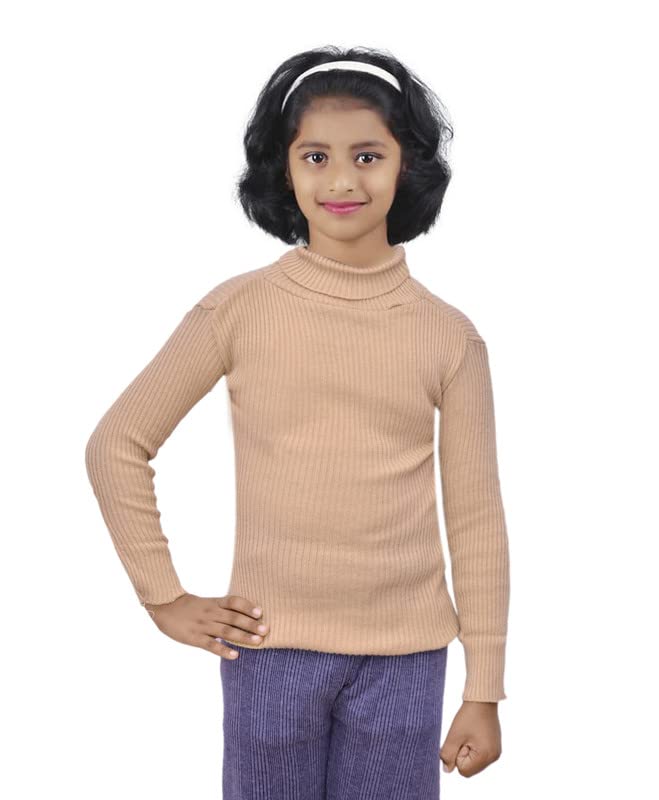 Image of IndiWeaves Girls Wollen Warm High Neck Full Sleeves T-Shirt /Inner /Skivvy for Winter (Pack of 3) Beige /Yellow /White 16 10110-000212-IW-P3-FREE