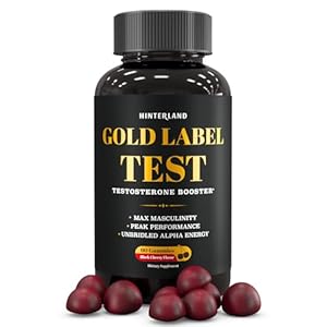 Gold Label Testosterone Booster Gummies with Tongkat Ali, Zinc, D3, Ashwagandha, Fenugreek, Magnesium, Boron for Male Enhancement, Muscle Building, Vitality, Strength, Performance, Energy – 60 Count