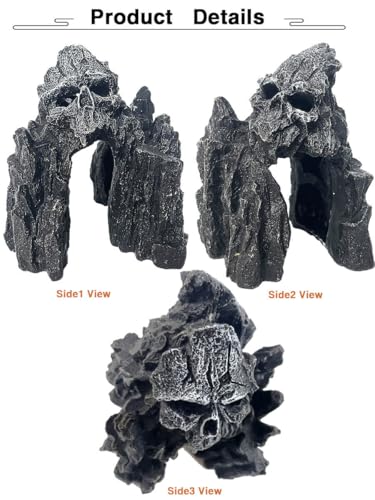Image of Aquarium Mountain View Stone Ornament - Aquarium Skull Rock Decor Cave for Fish Tank,Aquarium Decorations Small,Small Aquarium Decoration for Fish Tank - 5.7 Inches High