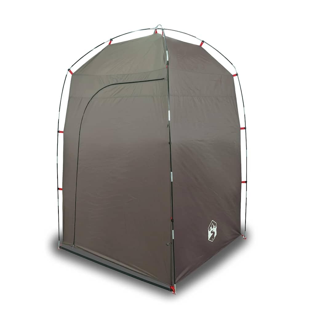 Tente de Douche de Camping Cabine de Change Portative et Vestiaire Mobile pour Extérieur Tente de Toilette en Polyester Marron 140 x 140 x 213 cm avec Sac de Transport