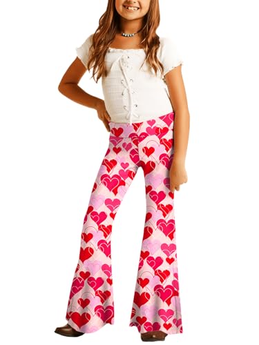 Image of Deerose Girls Halloween Hippie Bell Bottom Pants High Waist Flare Pants 5-14 Years