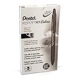 Pentel RSVP RT COLORS Retractable Ball Point Pen, Medium Line, Black Barrel, Black Ink, Box of 12 (BK93CRA-A)