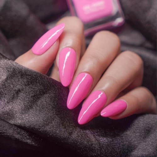 Image of Nails & More Bright Pink Nail Polish, Argan Oil-Infused Gel Shine, Neon Pink Nails, Fashion-Forward | 10ml