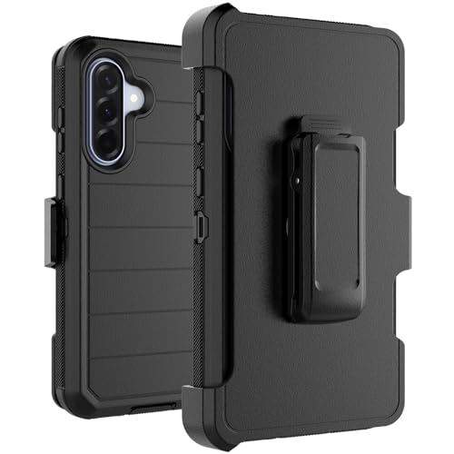 Takfox Galaxy A36 5G Case, for Samsung A36 5G Belt Clip Holster Phone Case with [Built-in Screen Protector] Kickstand Protective Rugged Heavy Duty Shockproof Dustproof Durable Cover-Black/Black