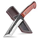 DRAGON CREEK Survival Messer Outdoor Messer Jagdmesser Feststehend Full Tang Scharfes Camping Messer mit Holz Griff für Männer Frauen Angel Abenteurer usw.