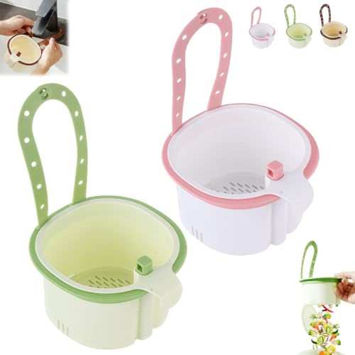 2027 New Hanging Sink Drain Basket for Kitchen Sink Strainer Basket (Pink+Green)