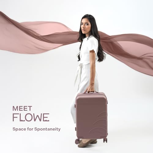 Image of Assembly Cabin Suitcase with 8 Spinner Wheels & TSA Lock, Internal Laptop Pocket, Polycarbonate Hard Shell Carry On Luggage for Weekend Getaways, Brown, 20-Inch