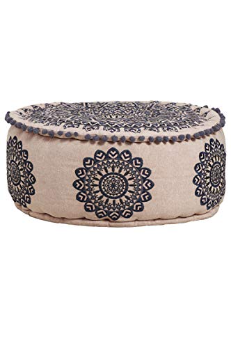 Runder Pouf Sitzpouf aus Baumwolle Aziza Schwarz ø 50cm Rund Mit Füllung | Sitzkissen Bodenkissen Kissen Orientalisch… – Bild 5