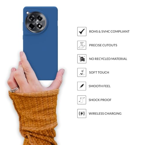 Image of SPRIG Compatible with Oneplus 12R Premium SilkTone Back Cover Drop Tested Shock Proof Mobile Case for Men, Women, Boys and Girls with Camera Protection (Navy Blue)