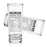 Nurse Nutrition Facts Nurse Shot Glass Gift for women, Nurses Day Birthday Nurse gifts for mom daughter sister friend present for school student Combination of two packs 2 oz