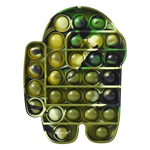 MEIKON Fidget Toys, Fidgets Toys, Fidget Fidgetget Toys, Push Bubble Fidget Sensory Toy, Silicone Stress Reliever Push Fidget Toy, Popper Fidget Toy for Kids Adults - Camouflage Green