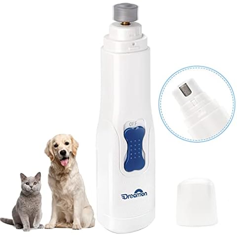 Dreamon Dog Electric Nail File Grinders, Pet Nail Trimmer Low Noise, Long Working Time, for Small Medium Large Breed Dog and Cat Cover