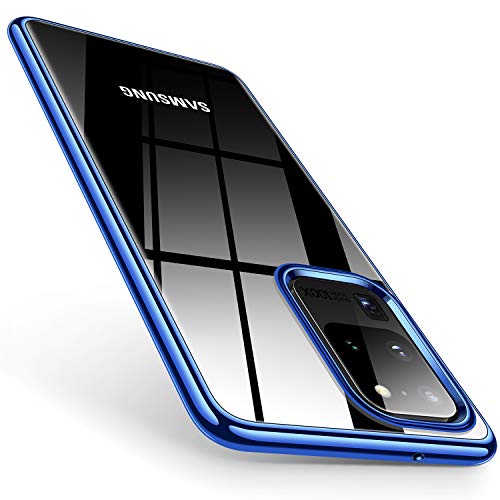 TORRAS Crystal Clear for Samsung S20 Ultra Case [Anti-Yellow] Soft Silicone Shockproof Transparent Slim Case for Samsung Galaxy S20 Ultra 5G 6.9 inch, Blue
