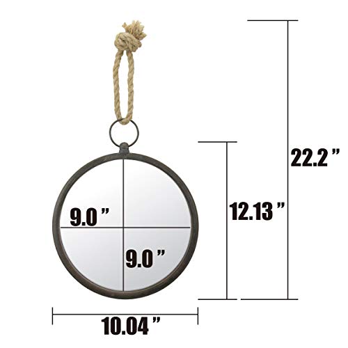 Stonebriar-Round-10-Brown-Metal-Accent-Wall-Mirror-with-Rope-Hanging-Loop-Decorative-Rustic-Decor-for-the-Living-Room-Bedroom-Hallway-and-Entryway Stonebriar Round 10 Brown Metal Accent Wall Mirror with Rope Hanging Loop Decorative Rustic Decor for the Living Room Bedroom Hallway and Entryway