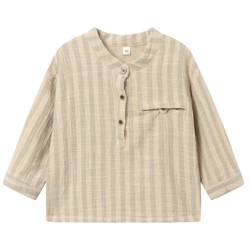 Image of LittleSpring Boys Button Down Long Sleeve Uniform Dress Shirts with Tie