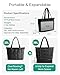 BAGSMART Expandable Tote Bag for Women, Zippered Puffer Design with Water-Resistant Quilted, Nurse and Carry-On Travel Bag, Black