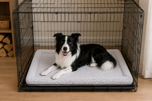 Colchoneta de jaula gris lavable para el descanso tranquilo del perro 5