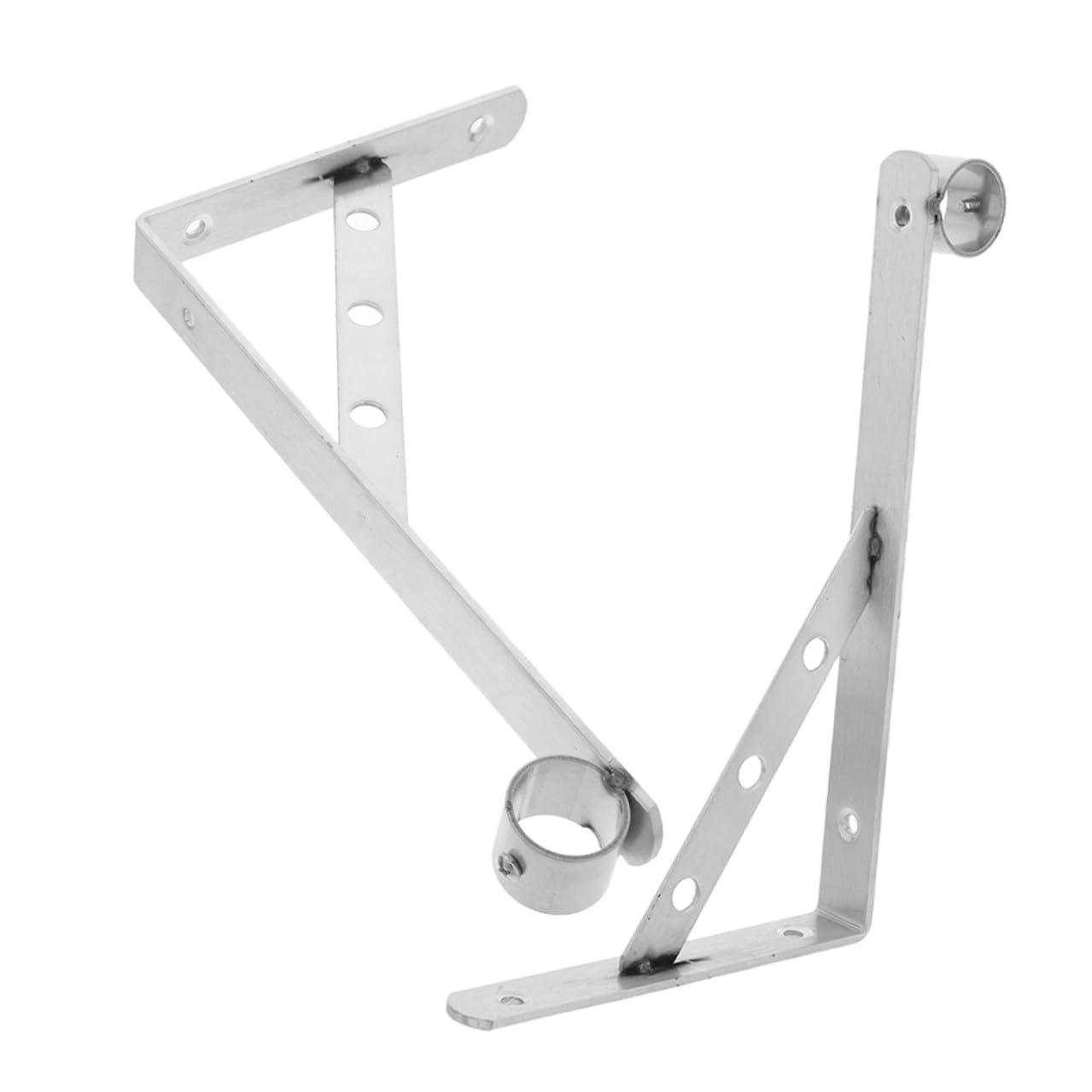 Support tringle à vêtements acier inoxydable 30 cm jojofuny pour fixation latérale placard