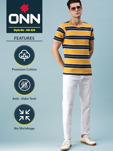 Image of ONN Men's Striped Relaxed Fit T-Shirt