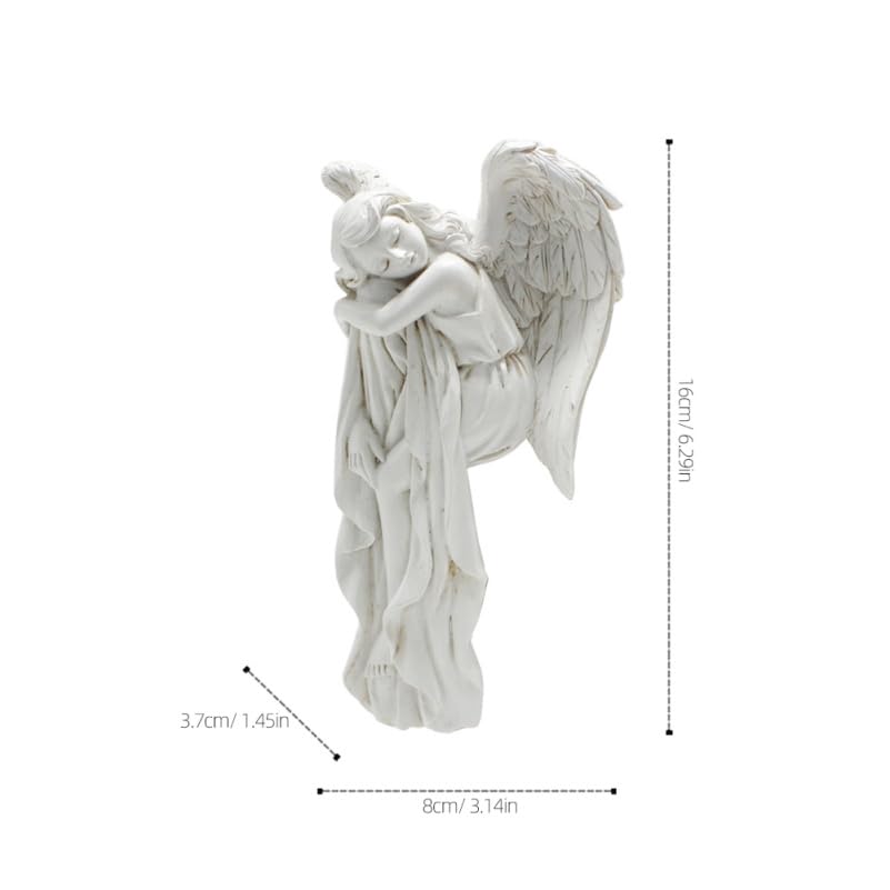 DOITOOL Türrahmendekoration Engel 2Er Set Schlafende Engel Figuren Aus Resin Klassische Engelsornamente Für Wohnkultur Fensterdeko Und Weihnachtsdeko Links Und Rechts 6.30X3.15X1.46 Zoll
