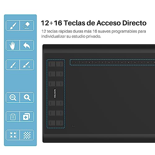 Tableta gráfica de gran área Huion Inspiroy H1060P de 10 pulgadas compatible con Android 6