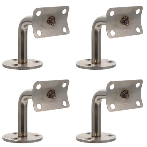 Soporte de barandilla L acero inoxidable para escalera plateado