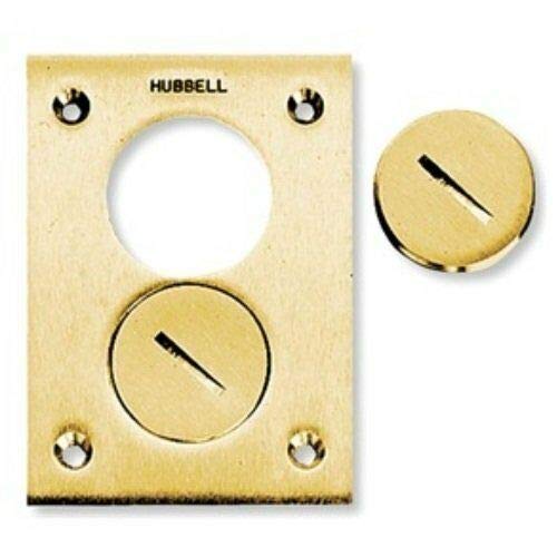 Floor Box Cover,Rectangular,2-Gang,Brass HUBBELL WIRING DEVICE-KELLEMS S3625