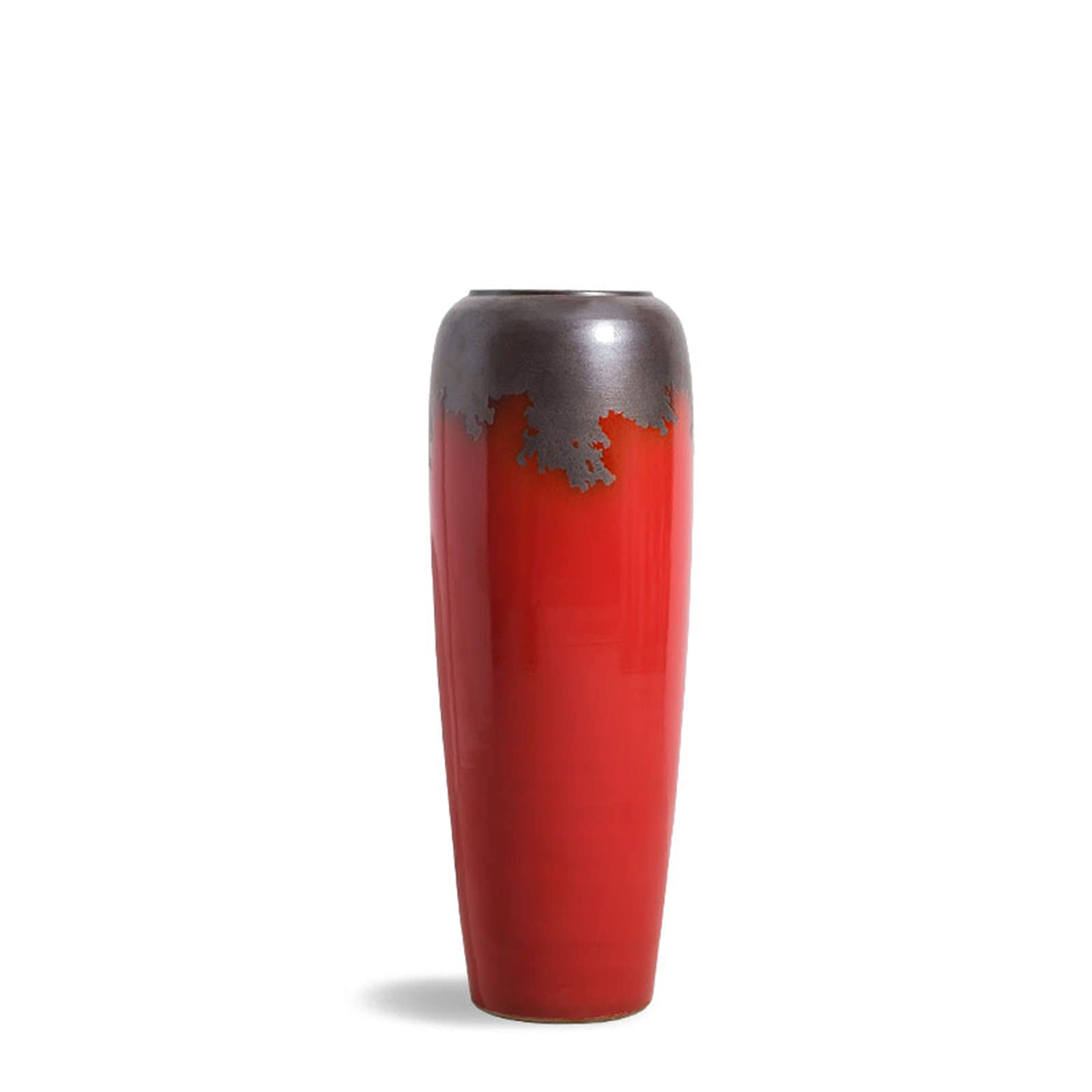 asdchZen Indoor Gardening Decorative Vases In The Living Room Entrance, Large Floor-Standing Ceramic Vase Red Flower Vase,25 * 76CM
