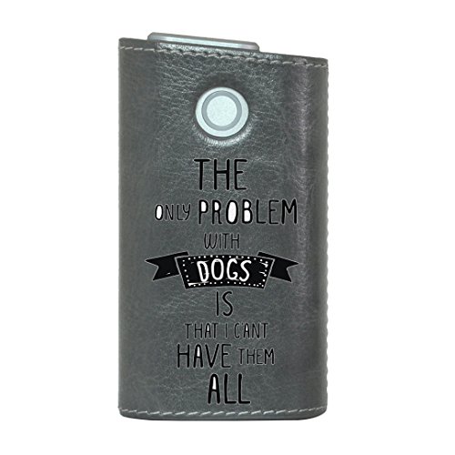 glo グロー グロウ 専用 レザーケース レザーカバー タバコ ケース カバー 合皮 ハードケース カバー 収納 デザイン 革 皮 GRAY グレー 英字 かっこいい おしゃれ 011857