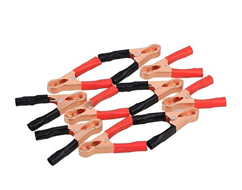 2 Clip Coppia argento placcato Isolato batteria auto pinze e 50A Rosso