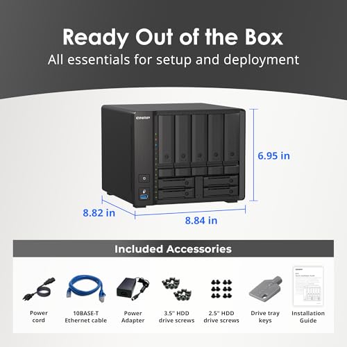 Image of QNAP TS-h973AX-32G 9-Bay QuTS Hero NAS with 10GbE /2.5GbE Connectivity