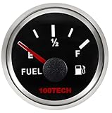 100TECH Boat Fuel Gauge 73-10 ohms Marine Fuel Gauge Waterproof 52mm 2-1/16' Diesel Aftermarket Gauge...