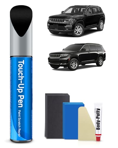 RSACET PXJ/KXJ Diamond Black Crystal Pearl Touch Up Paint Kit Compatible with Jeep Exact Match Car Scratch Repair Touch Up Paint Kit