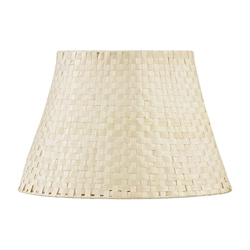 Image of Aspen Creative 32988, Empire Natural Palm Leaf Spider Shade, 9 inch Top x 14 inch Bottom x 9-1 /2 inch Slant