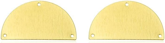 50pcs Adabele Tarnish Resistant 35mm 3-Hole Half Round Circle Semicircle Connector Link 18K Yellow Gold Plated Brushed Brass Earring Findings for Craft Jewelry Making BF-A10