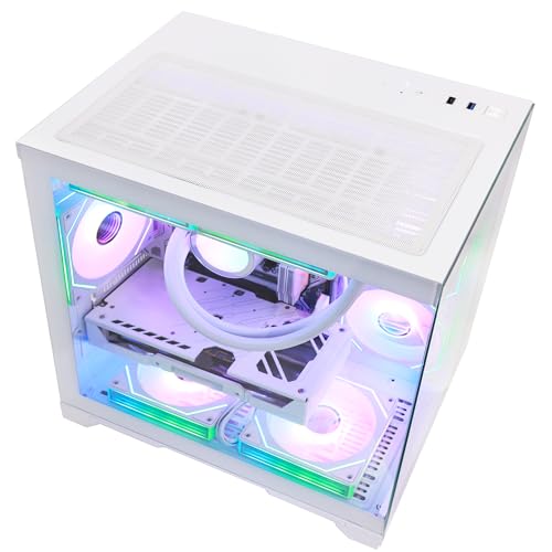 Image of Panorama Gaming PC Desktop AMD Ryzen 5 9600X 6-Core 3.9GHz, Radeon RX 9060 XT 16GB, 32GB DDR5 RAM 6000MHz,1TB PCIe SSD, WiFi&BT Prebuilt PC 650W PSU,Liquid Cooler,Windows 11,